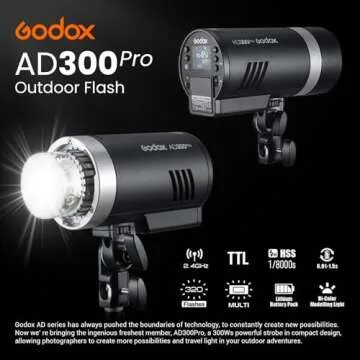 Godox AD300 Pro AD300Pro Outdoor Flash Strobe Light, 300Ws TTL HSS 1/8000s Studio Flash Monolight, 2...