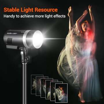 Godox AD300 Pro AD300Pro Outdoor Flash Strobe Light, 300Ws TTL HSS 1/8000s Studio Flash Monolight, 2600mAh Lithium Battery, 12W Modeling Lamp, Compatible for Canon Sony Nikon Fuji Olympus Panasonic