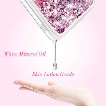 Caka 6 Plus Case, 6S Plus Glitter Case for Girls Women Liquid Floating Bling Glitter Sparkle Soft TPU Case for 6 Plus 6S Plus 7 Plus 8 Plus (5.5 inch) (Rose Gold)