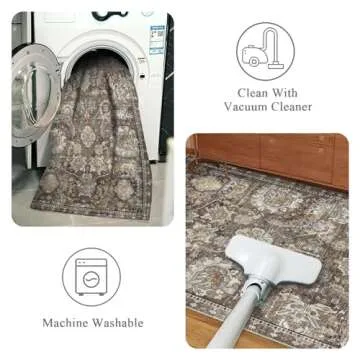 RUGSURE Washable Area Rug - Stylish Non-Slip Solution