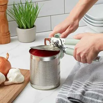 KitchenAid Classic Multifunction Can Opener and Bottle Opener Easy to Use, Razor Sharp Stainless Steel Cutting Wheel, Soft Ergonomic Handles, Pistachio
