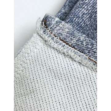 AnotherChill Women's Sweatpant Jeans Print Denim Sweatpants High Waisted Full-Length Wide Leg Pants Baggy Comfort Faux Jeans (Light-Blue, Small)