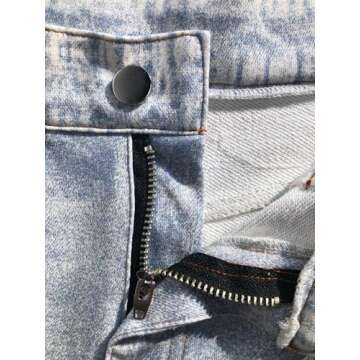 AnotherChill Women's Sweatpant Jeans Print Denim Sweatpants High Waisted Full-Length Wide Leg Pants Baggy Comfort Faux Jeans (Light-Blue, Small)