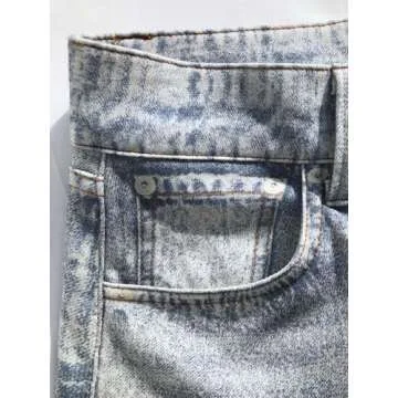 AnotherChill Women's Sweatpant Jeans Print Denim Sweatpants High Waisted Full-Length Wide Leg Pants Baggy Comfort Faux Jeans (Light-Blue, Small)