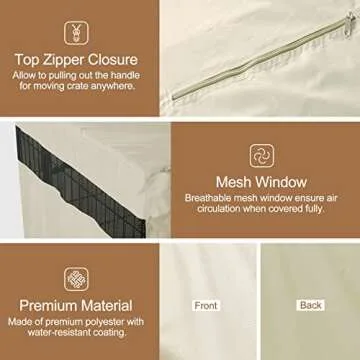 Durable HiCaptain Dog Crate Cover for 30-inch Crates