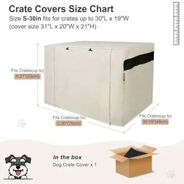 Durable HiCaptain Dog Crate Cover for 30-inch Crates