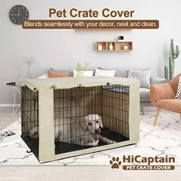 Durable HiCaptain Dog Crate Cover for 30-inch Crates