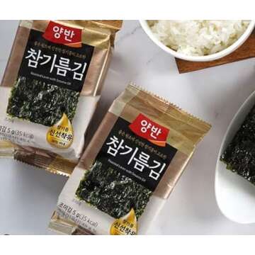 Yangban Premium Quality Roasted Seaweed Snack With Sesame Oil, Snack Gim,Seaweed Laver, 동원 양반 참기름 김, (2.11oz, Pack of 12)