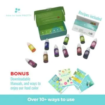 Vibrant 12 Color Natural Liquid Food Coloring for All Ages