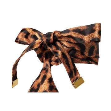 Nine West Women's DONATELA Heeled Sandal, Leopard Satin 101, 7