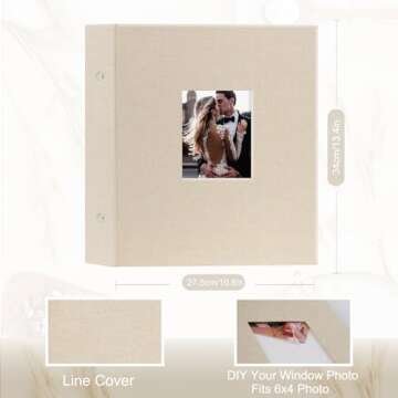 Artmag Fabric Photo Album 4x6 400 Large Capacity for Family Wedding Anniversary Linen Album Holds 40...