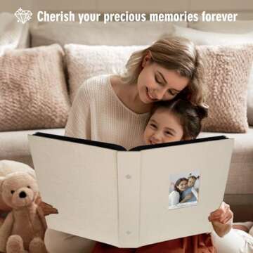 Artmag Fabric Photo Album 4x6 400 Large Capacity for Family Wedding Anniversary Linen Album Holds 400 Vertical Photos (400 Pockets, Beige)