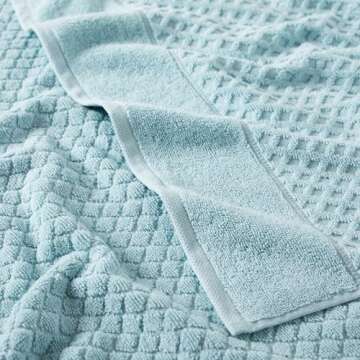 Great Bay Home Blue Bath Towels - 100% Cotton 4 Pack 54x27 Bath Towel Set - Absorbent, Durable, Quic...