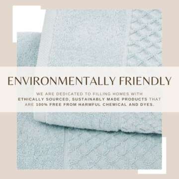 Great Bay Home Blue Bath Towels - 100% Cotton 4 Pack 54x27 Bath Towel Set - Absorbent, Durable, Quick-Dry Towels for Bathroom - Low-Twist, Two-Ply Decorative Towels (Pastel Blue)