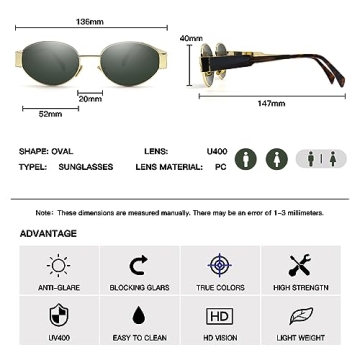 Trendy Oval Sunglasses for Women with UV Protection