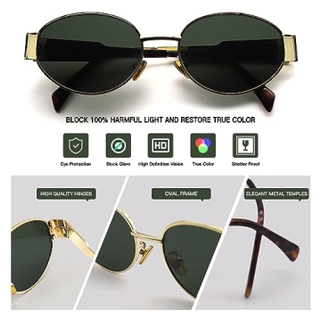 Trendy Oval Sunglasses for Women with UV Protection