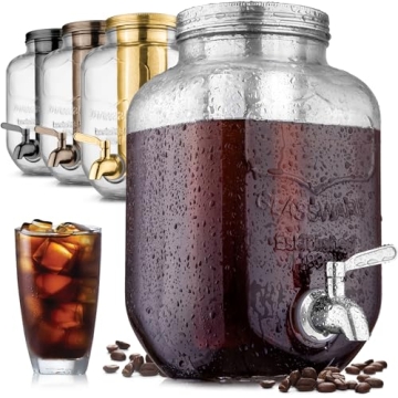 Zulay Kitchen 1 Gallon Cold Brew Coffee Maker - Large Iced Tea & Cold Brew Pitcher with Extra-Thick ...