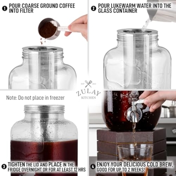 Zulay Kitchen 1 Gallon Cold Brew Coffee Maker for Home