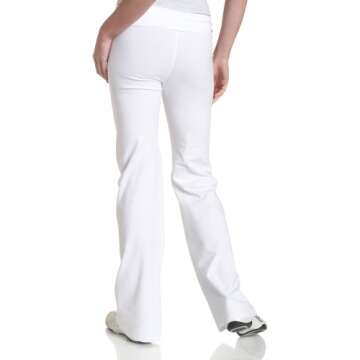 Soffe Juniors Yoga Roll-Top Pant, White, Small