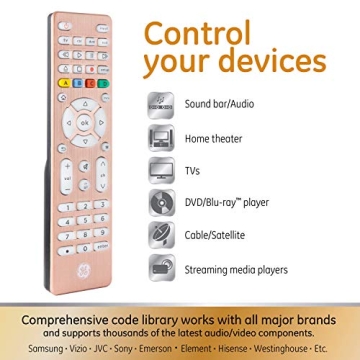 GE Backlit Buttons Universal Remote Control for All TVs