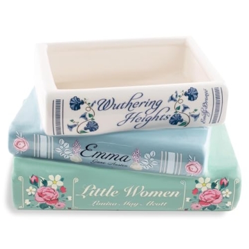 Steel Mill & Co Original Small Book-Shaped Decorative Planter, Ceramic Planter for Home Decor, Cute ...