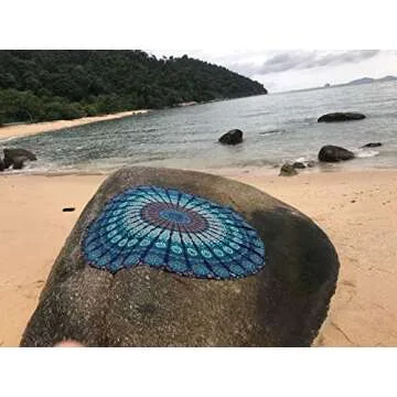 raajsee Mandala Round Beach Tapestry Hippie/Boho Beach Blanket Roundie/Indian Cotton Throw Bohemian ...