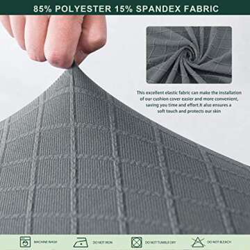 CHUN YI Stretch Couch Cushion Covers, RV Seat Cushion Covers, Individual Sofa Cushion Covers, Soft Chair Sofa Seat Cushion Slipcover with Elastic Bottom Jacquard Fabric (Small, Light Gray)