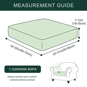 CHUN YI Stretch Couch Cushion Covers, RV Seat Cushion Covers, Individual Sofa Cushion Covers, Soft Chair Sofa Seat Cushion Slipcover with Elastic Bottom Jacquard Fabric (Small, Light Gray)