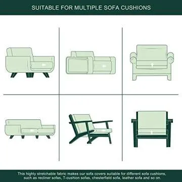 CHUN YI Soft Stretch Sofa Cushion Covers for All Seats