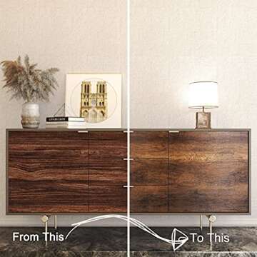 Decotalk Contact Paper Wood Grain Peel and Stick Vintage Wallpaper Self Adhesive Removable Waterproof Wallpaper for Countertops, Drawer Liner Cabinets Walls Desk 12x120inch, Brown