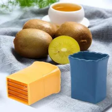 3PCS Cup Slicer with 3PCS Gap Cleaning Brushes,Egg and Fruit Cup Slicer,Strawberry Slicer,Cup Chopper for Banana, Quickly Making Fruit Vegetable Salad Creative Kitchen Gadget