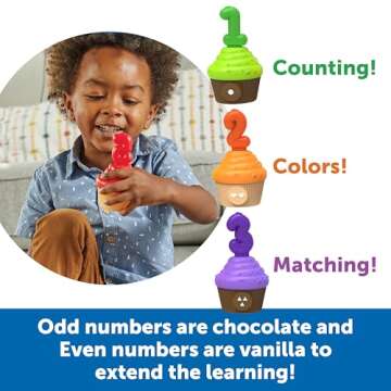 Learning Resources Counting Cupcakes, 15 Pieces, Ages 18 Months+, Toddler Toys, Preschool Learning Activities, Montessori Toys, Learning & Education Toys