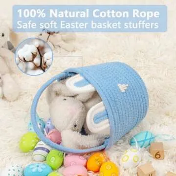 CubesLand Blue Easter Basket for Boys | Adorable Bunny Design