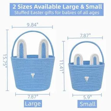 CubesLand Blue Easter Basket for Boys | Adorable Bunny Design