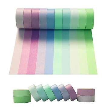 szwilnis 20 Rolls Washi Tape Set, 15mm Wide Colorful Masking Tape, Decorative Rainbow for Bullet Journaling, DIY Crafts Gift Wrapping, Scrapbooking, Holidays & Party Decoration -