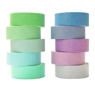 szwilnis 20 Rolls Washi Tape Set, 15mm Wide Colorful Masking Tape, Decorative Rainbow for Bullet Journaling, DIY Crafts Gift Wrapping, Scrapbooking, Holidays & Party Decoration -