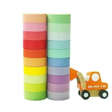 szwilnis 20 Rolls Washi Tape Set, 15mm Wide Colorful Masking Tape, Decorative Rainbow for Bullet Journaling, DIY Crafts Gift Wrapping, Scrapbooking, Holidays & Party Decoration -