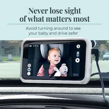 Tiny Traveler Baby Monitor Portable Baby Car Camera with Add-On Camera & Travel Kit, Night Vision HD...