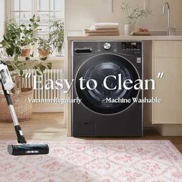 Pink Rugs for Bedroom Women Boho Light Pink Floral Area Rugs Nursery for Baby Girl, Blush Pink Cute Foldable Machine Washable Distressed Carpet for Living Room Bedroom Dorm Kids Playroom