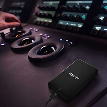 Fantom Drives - 4TB External 3D NAND TLC Portable Solid State Drive - Thunderbolt 3 & 4 USB 3.2 Type-C - 2800MB/s - Intel Certified -TB3X-2300N4TB