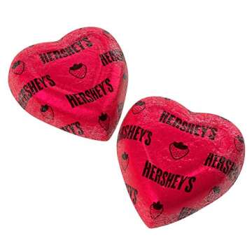 HERSHEY'S Milk Chocolate Filled with Strawberry Flavored Crème Hearts Candy, Valentine's Day Candy, 10 Oz. Bag