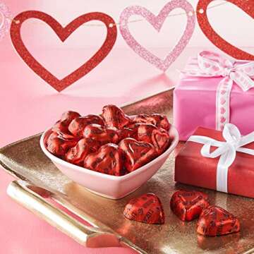 HERSHEY'S Milk Chocolate Filled with Strawberry Flavored Crème Hearts Candy, Valentine's Day Candy, 10 Oz. Bag
