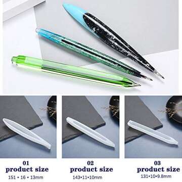 3 Pack Silicone Moulds for DIY Resin Ballpoint Pens