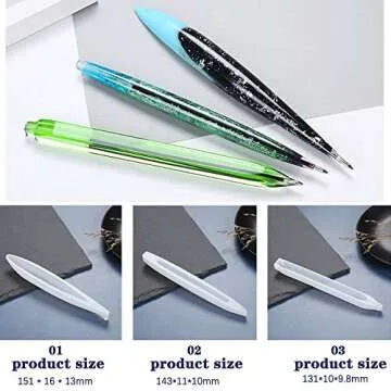 3 Pack Silicone Moulds for DIY Resin Ballpoint Pens