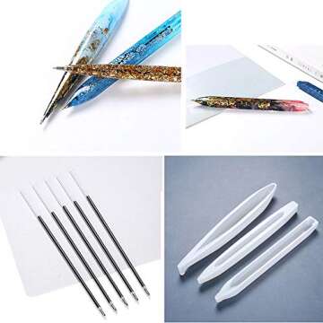 3 Pack Silicone Moulds for DIY Resin Ballpoint Pens