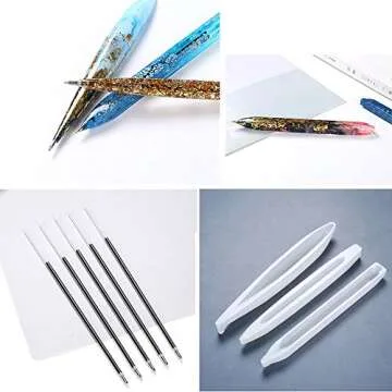3 Pack Silicone Moulds for DIY Resin Ballpoint Pens