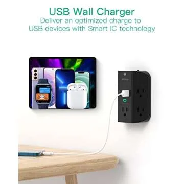 Multi Function Surge Protector Outlet with USB Charging