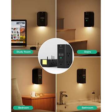 Multi Function Surge Protector Outlet with USB Charging