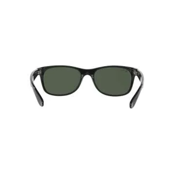 Ray-Ban RB2132 New Wayfarer Sunglasses + Vision Group Accessories Bundle (Black/Crystal Green,55), unisex-adult