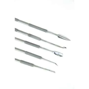 SE 12-Piece Stainless Steel Wax Carvers Set, Wax & Clay Sculpting Tools, Double Ended Carving Kit for Modeling, Sculpting and Shaping, Silver - DD312
